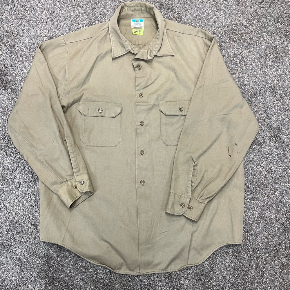 Vintage Big Mac shirt mens XL Extra large tan long sleeve‎ button down workwear